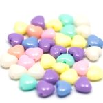 Hjerteformet Perler i pastellfarger, 8 mm