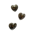 Hjerteformet Sølvknapp, 20mm
