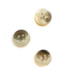 Knapp Hvit melert, 15 mm