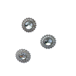 Strassknapp, 20mm "bling", sølv
