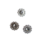 Strassknapp, 19mm "bling" sølv