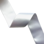 Satengbånd, 40mm, Hvit