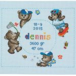 Lys blå Fødselsbroderi, Broderipakke