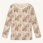 Langermet trøye i bambus og ull med blomster