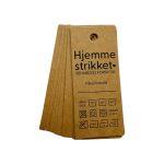 Lite kort "Hjemmestrikket", 3,5 x 8 cm