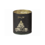 Lyslykt LED, God Jul, Sort/sølv 9x10cm