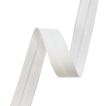 Skråbånd i bomull, 30 mm, hvit