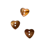 Perlemorknapp, hjerte, 17 mm, brun