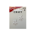 Blomster, 2 stk, hvit, Strykemerke