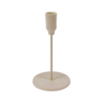 Lysestake i metall 19cm, beige sandfinish