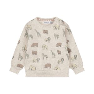 Genser, Beige med safariprint