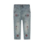 Jeans med blomster, loose fit