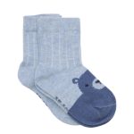 Sokker 2 pk, blå m/Bjørn