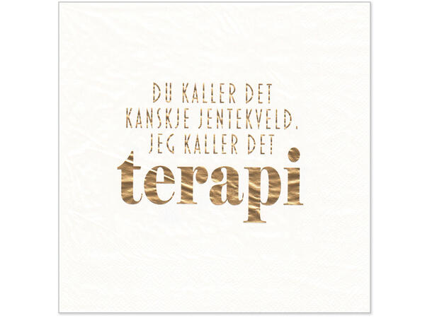 WEB_Image_Serviett_Terapi_Hvit_bladgull_Lunsjservi_1196631417261256_plid_71667 Serviett, Terapi, Hvit og Gull - Bilde 1