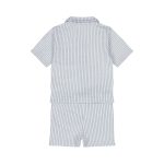 Shorts og t-skjorte m/krage, blåstripete - Bilde 2