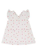 Denimkjole, Stripete lyseblå med detaljer