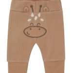 Beige Bomullsbukse med giraffmotiv