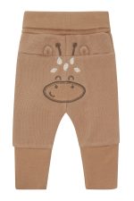 Beige Bomullsbukse med giraffmotiv