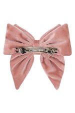 Rosa velursløyfe med spenne - Bilde 2