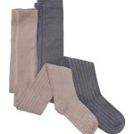 2-pk strømpebukse i bambus, Grå/Beige