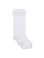 Knestrømper med blonder, Hvit