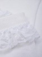 Knestrømper med blonder, Hvit - Bilde 2