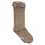 Knestrømper med blonder, Brun