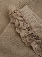 Knestrømper med blonder, Brun - Bilde 2