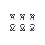 Korsetthekter,sorte, 6 stk