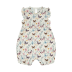 Kortermet drakt i bambus m/Sommerfugler, Naturhvit