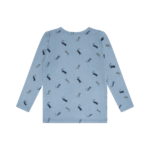 Langarmet trøye i bambus, blå med firfisler - Bilde 2