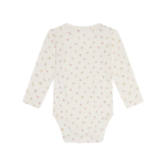Langermet body i bambus m/blomster, Naturhvit - Bilde 3