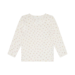 Langermet trøye i bambus m/blomster, Naturhvit