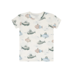 T-skjorte i bambus m/ubåter, Naturhvit