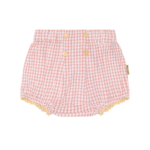 Rutete rosa shorts m/knapper
