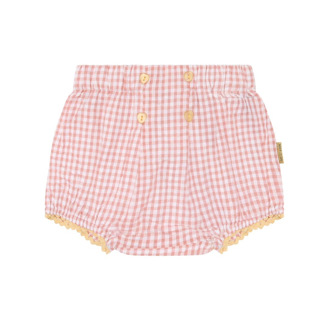 Hust & claire Rutete rosa shorts m/knapper - Bilde 1