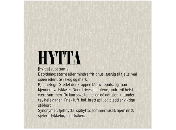 Serviett, "Hytta! - Bilde 1