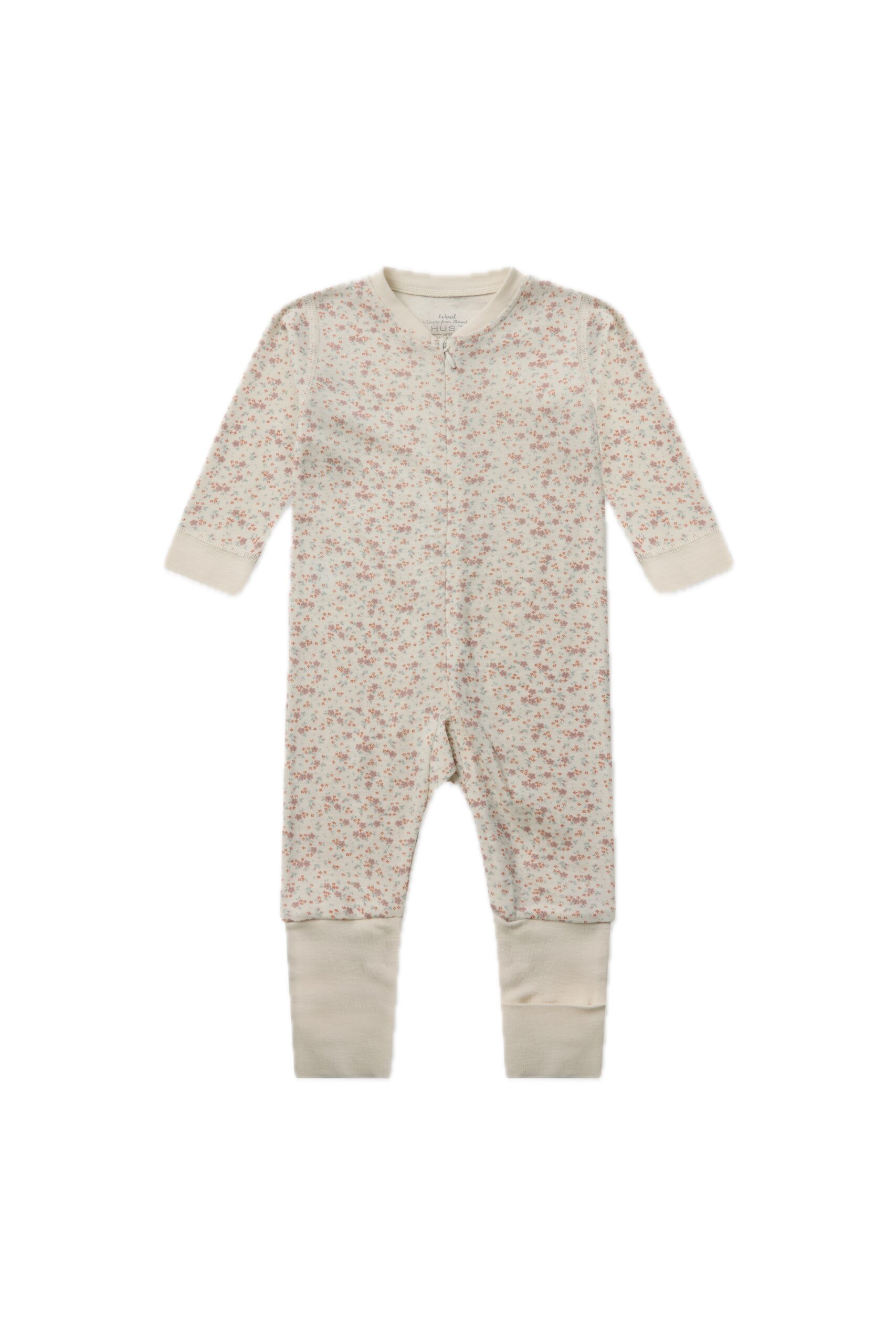 540095 - HCManu Zip Tiny - 3290 Off White - Extra 0-bakgrunn fjernet Heldress med glidelås, naturhvit med blomster - Bilde 1