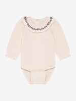 Naturhvit/Rosa body med brodert krage - Bilde 2