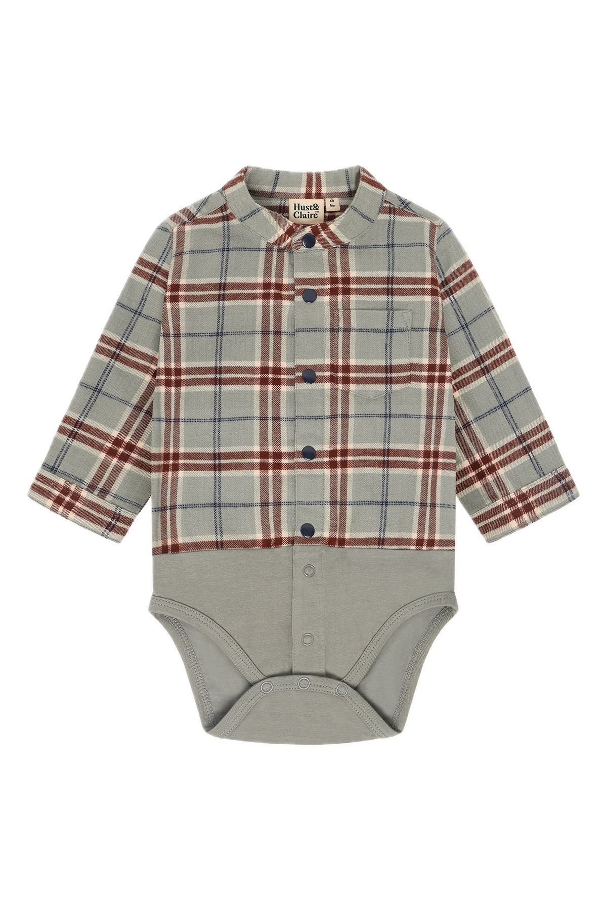 390087 - 4501 French Oak - Extra 1-bakgrunn fjernet Flanellskjorte body Hust & Claire, Grønn - Bilde 1
