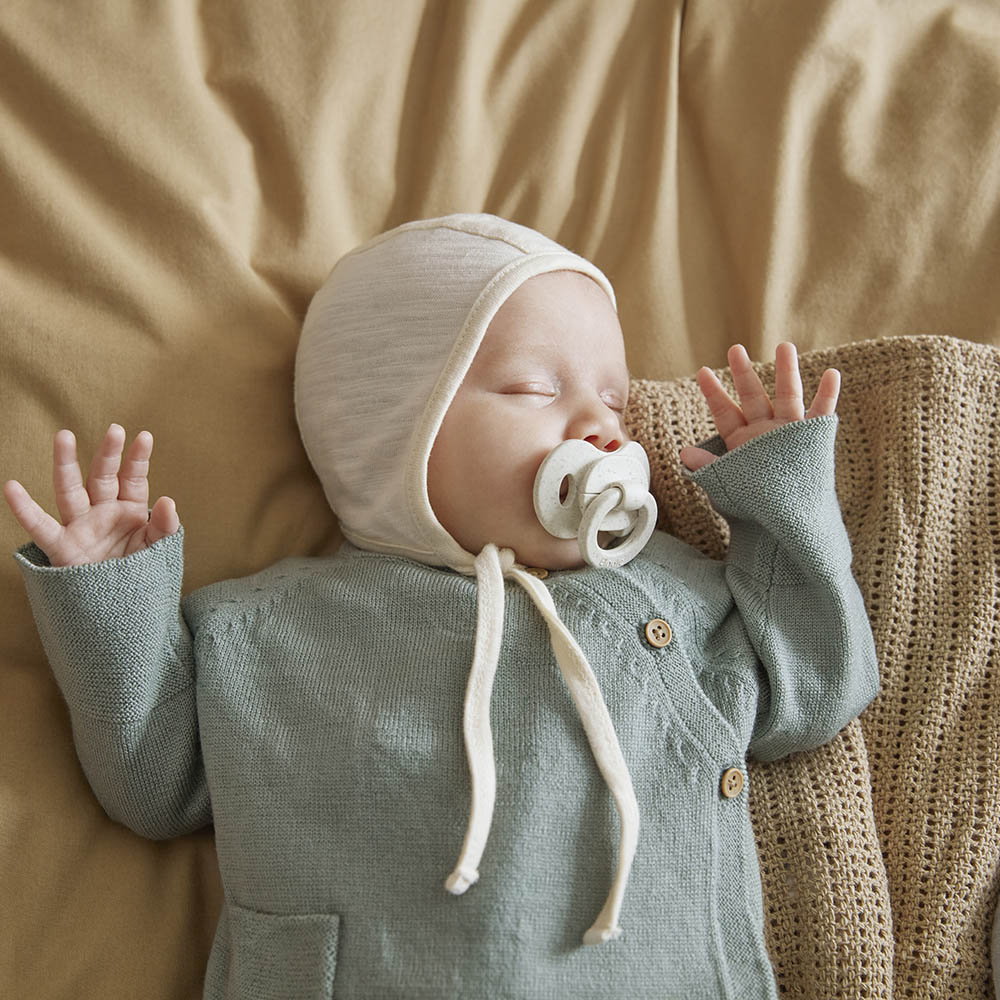 SS22-W~1 Elodie nyfødt lue naturhvit Babylue nyfødt - Bilde 1
