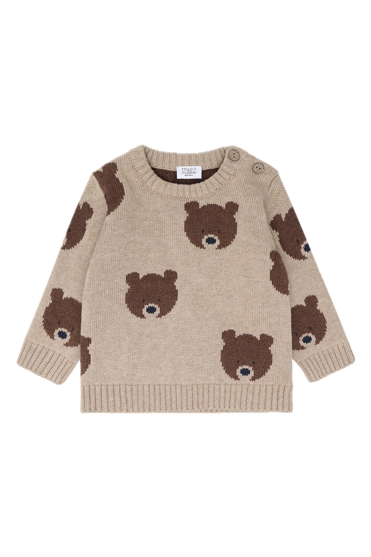 390057 - HCPilou Bear - 3552 Beige Melange - Main-bakgrunn fjernet Genser med bamser, Beige/Brun - Bilde 1