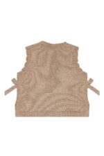 Vest med broderi og sløyfer, Beige - Bilde 2