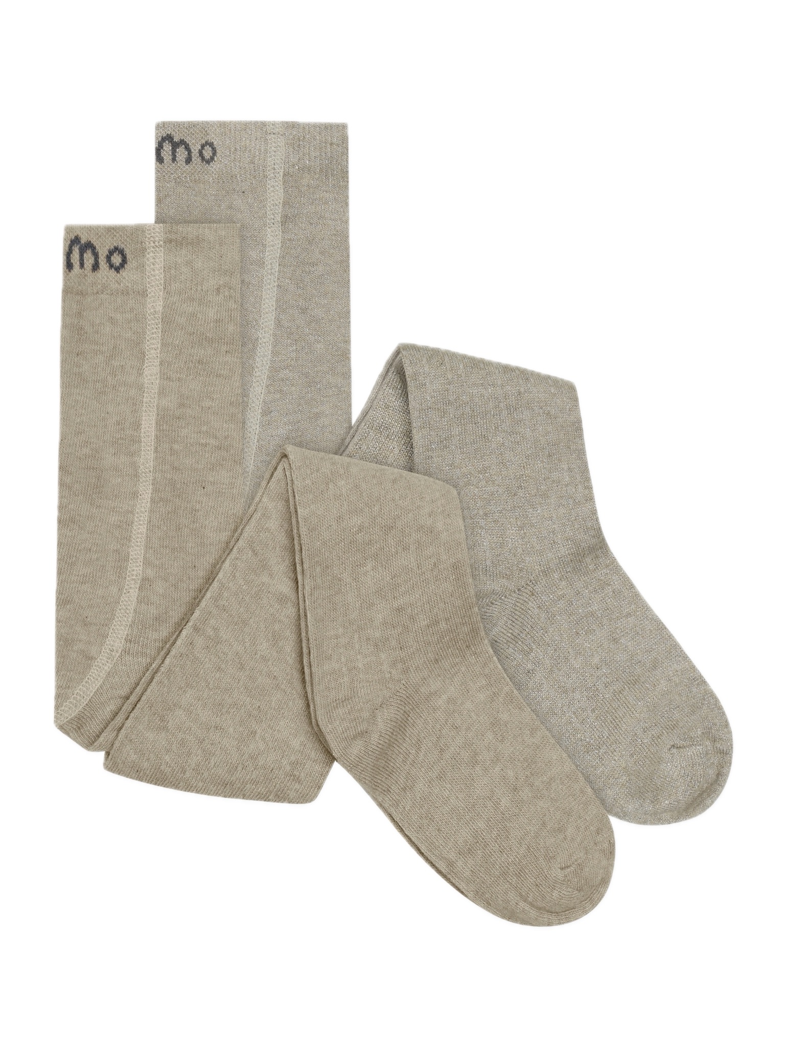 7115_235_A Strømpebuke beige 2 pk glitter-bakgrunn fjernet 2 pk Strømpebukse m/glitter - Bilde 1
